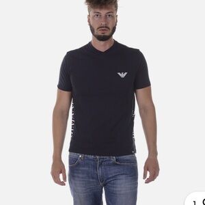 Men’s Emporio Armani Jeans Cotton Stretch V-Neck T-Shirt Sz M